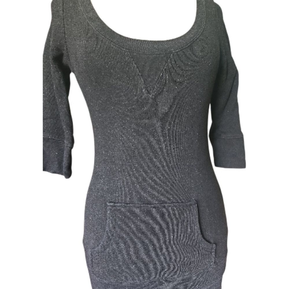 I♡Ronson Black Glitter Spec Sweatshirt Dress - M